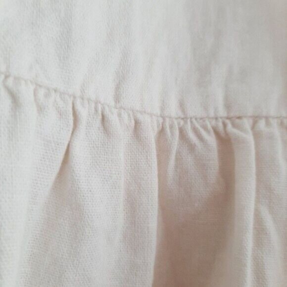 FOREVER 21 Linen Blend Tie Wrap Midi Skirt Ruffle Hem Sz M - Picture 6 of 11